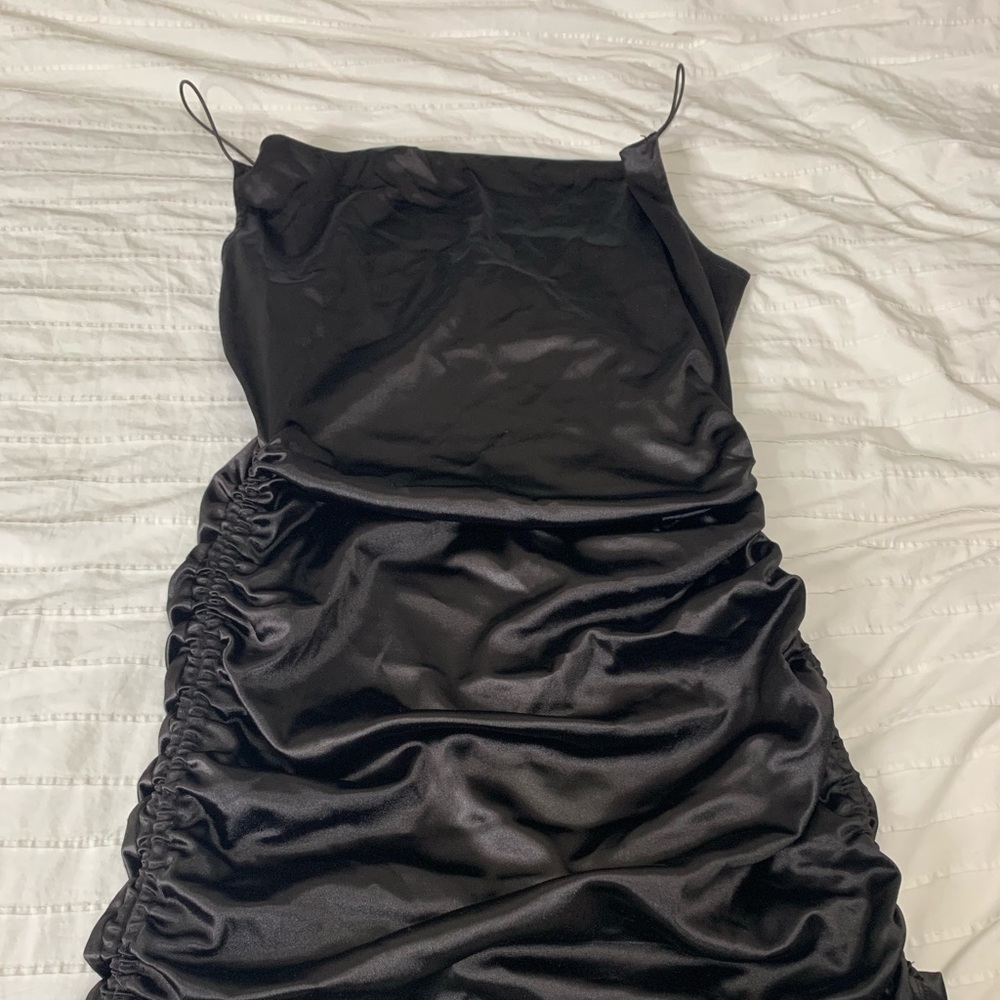 Black satin dress